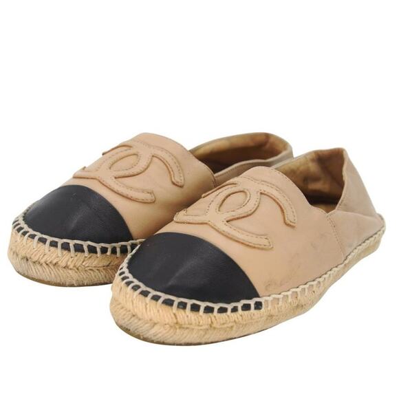 Chanel Embroidered Espadrille 37 Leather CC Cap Toe Flats CC-0803N-0006 - Picture 4 of 12